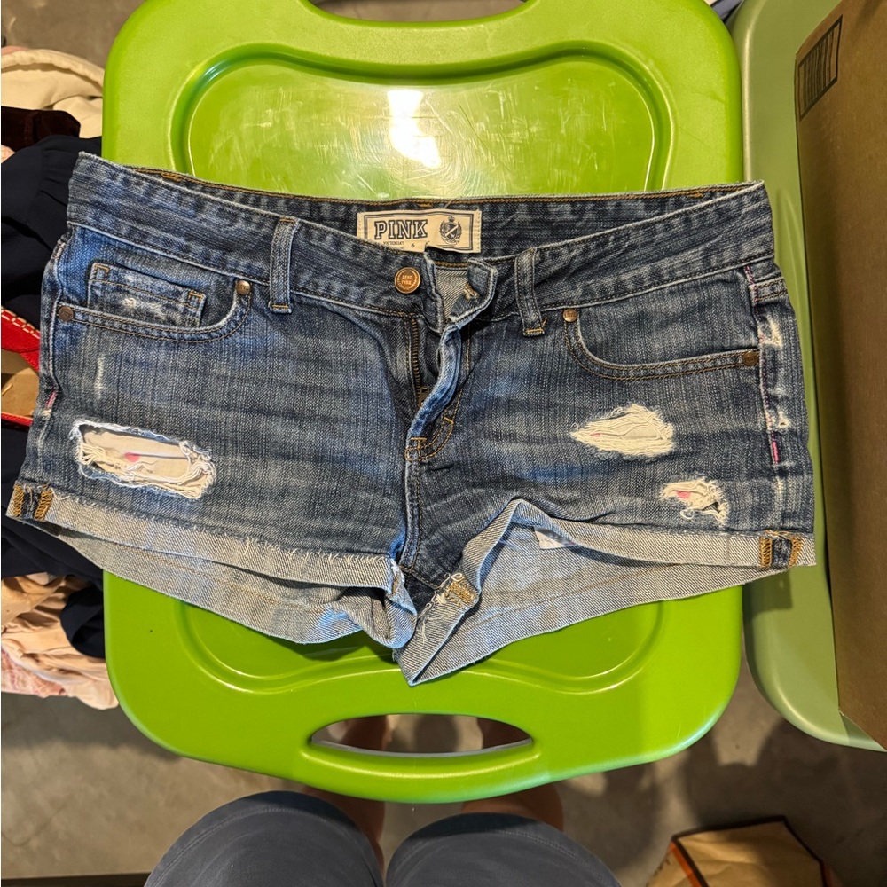 Victoria's Secret Blue Distressed Jean Shorts
